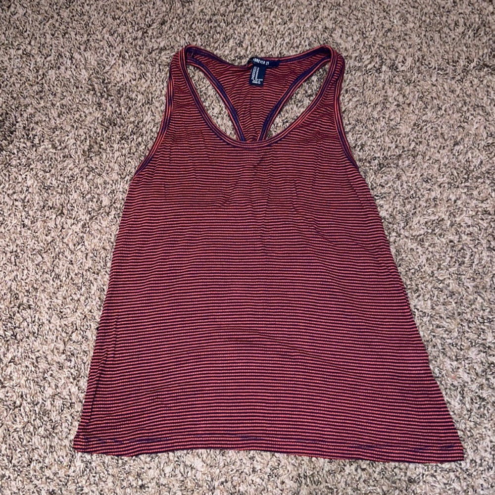 Red and blue striped tank
